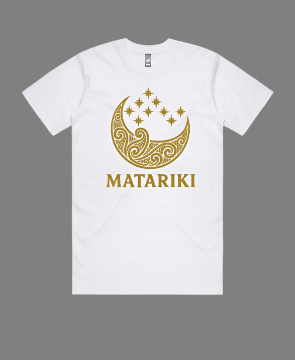 SALE Matariki Moon & Stars T-Shirt (White)